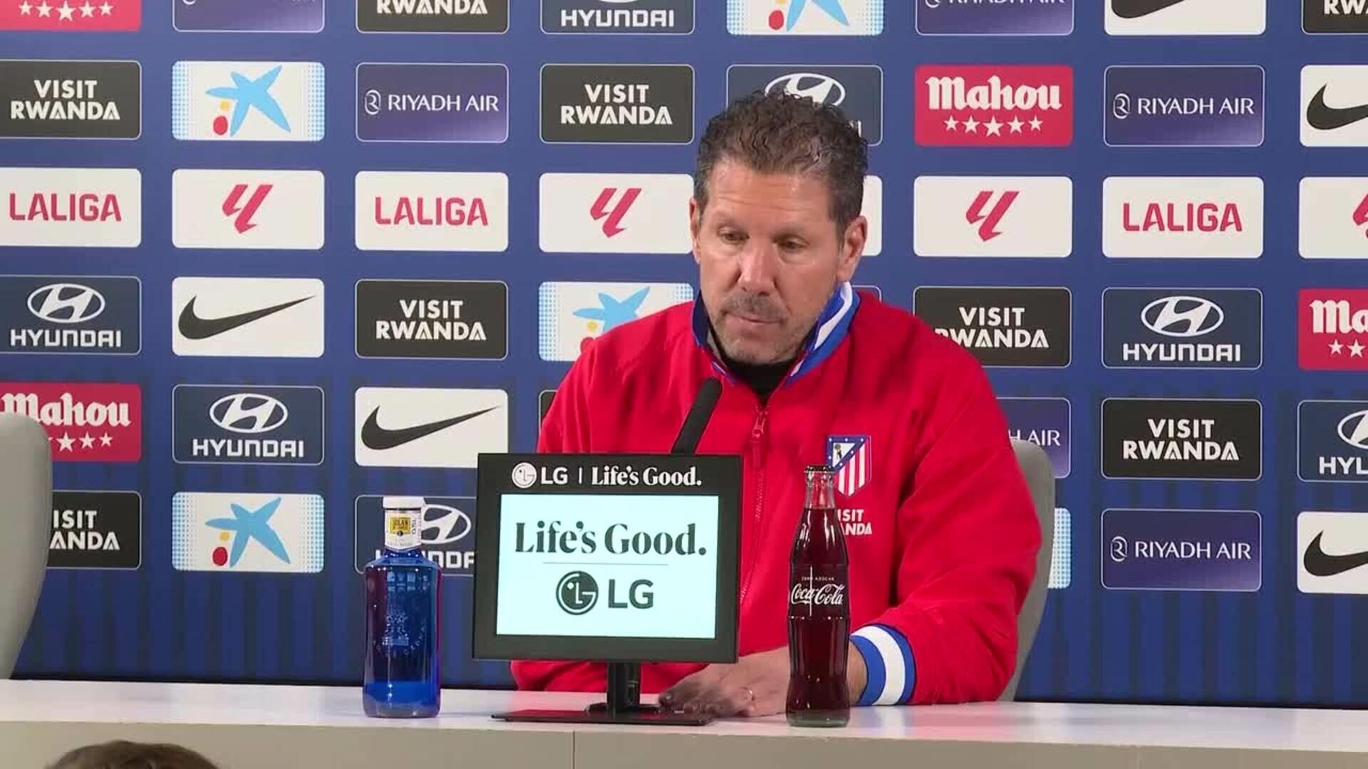 Simeone: "Tenemos un plan y esperemos que se cumpla a final de enero"