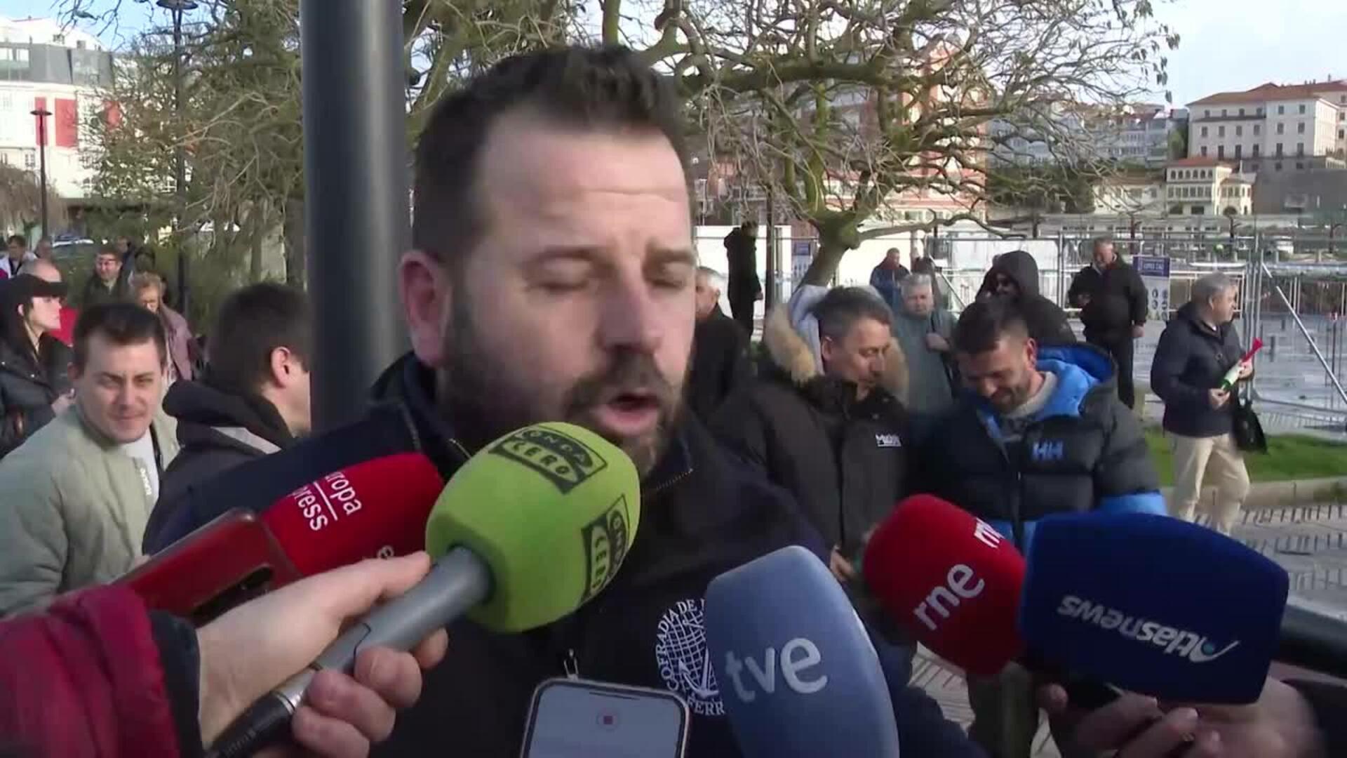 Pescadores protestan en A Coruña ante el Gobierno contra los nuevos controles