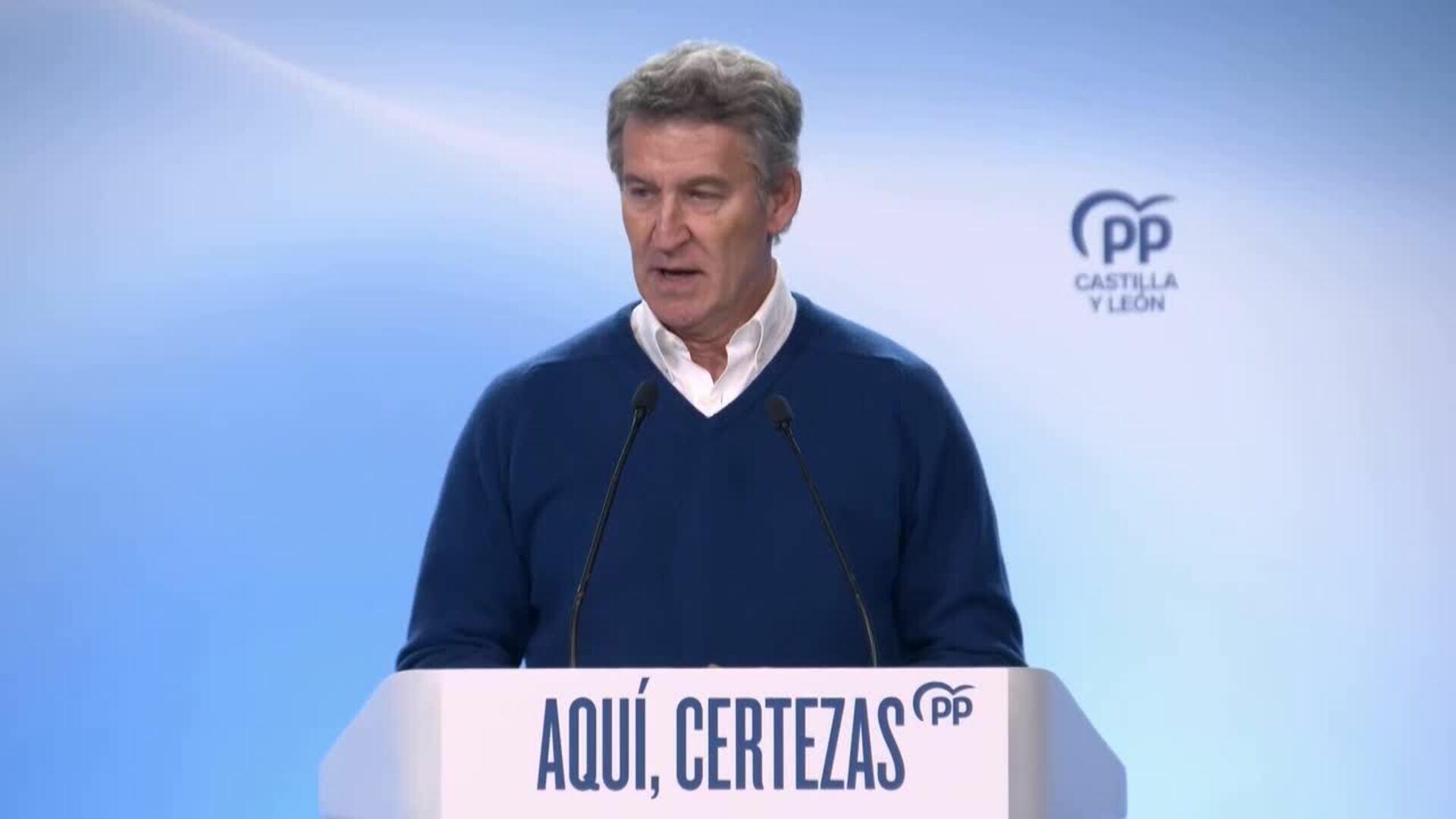 Feijóo afirma que "se puede creer" en Mañueco y espera una victoria del PP