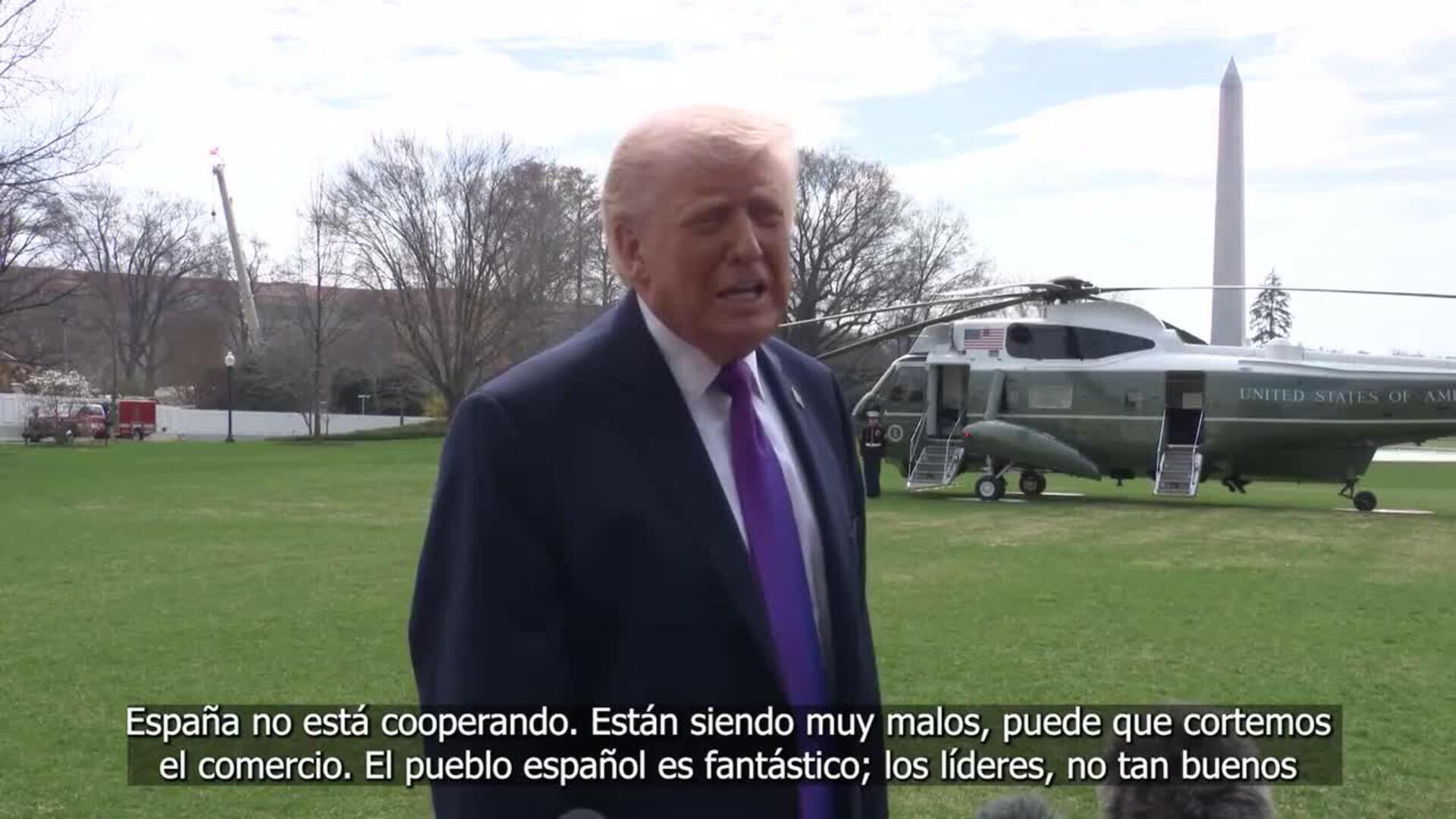 Trump reitera que España "no coopera" en defensa y vuelve a amenazar con cortar el comercio