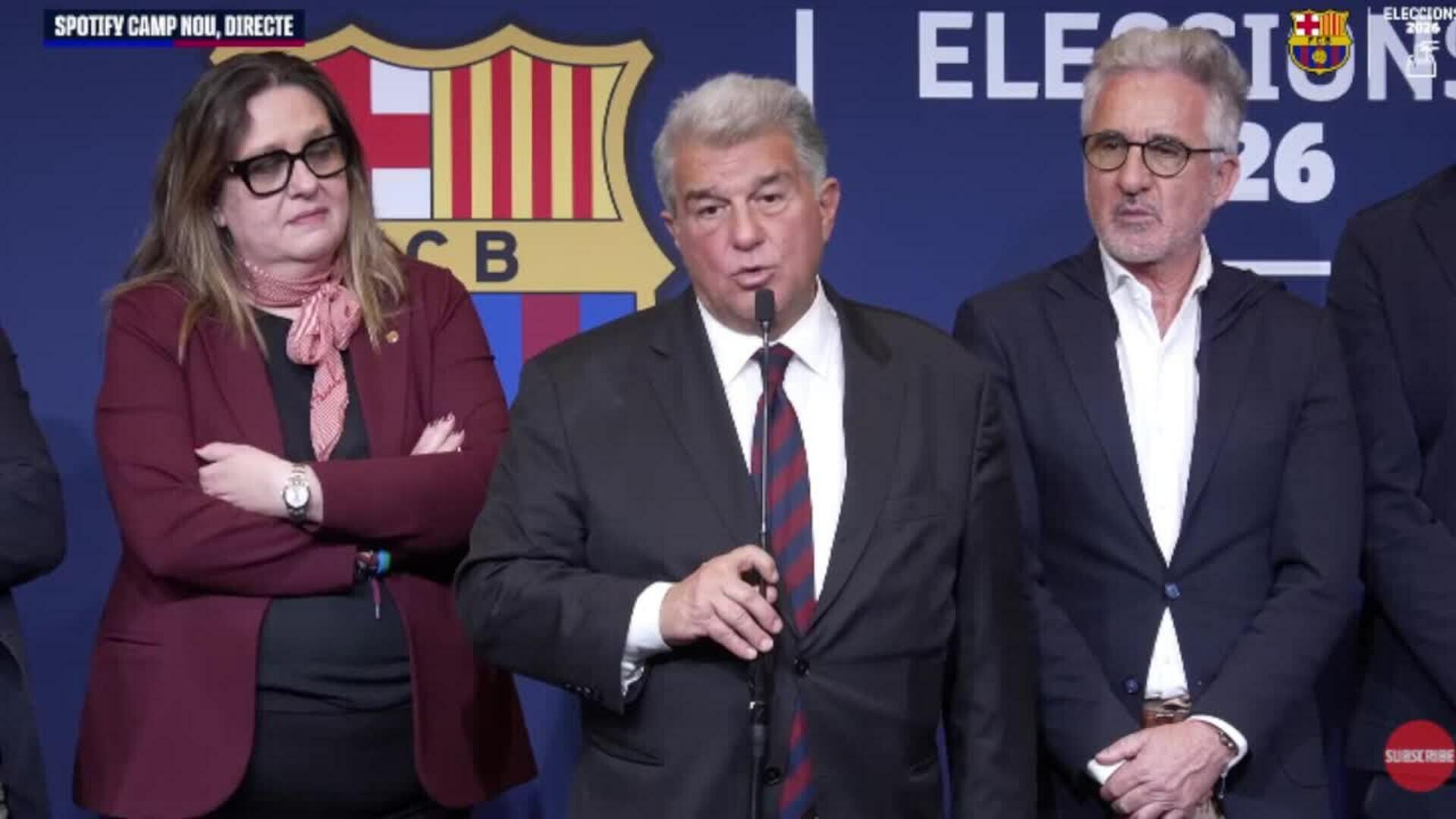 Joan Laporta: "Este resultado es contundente y nos da tanta fuerza que nos hace imparables"