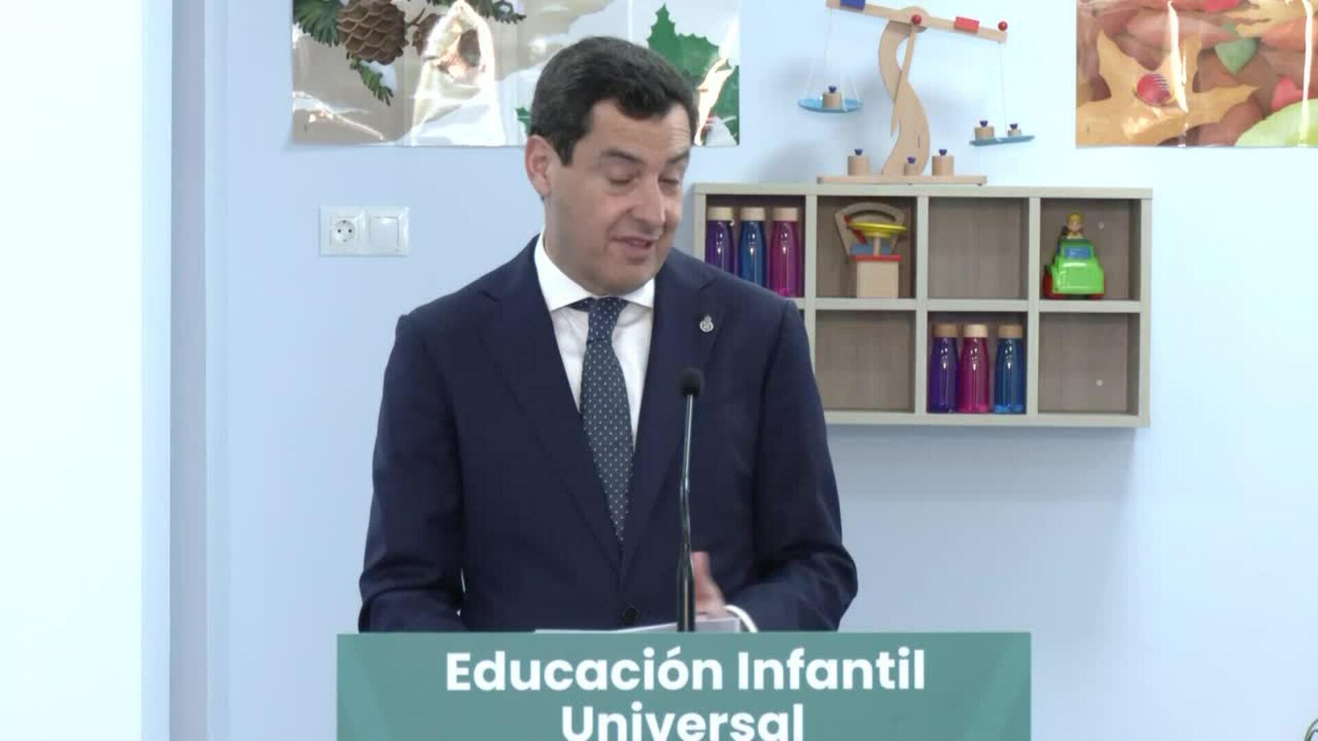 Moreno anuncia la gratuidad de las escuelas infantiles públicas para niños de un año