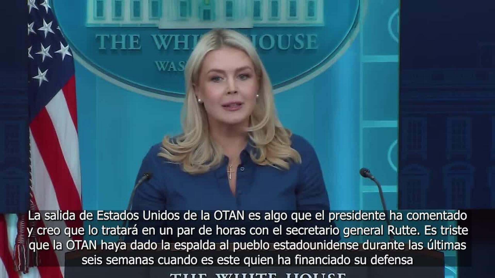 Casa Blanca afirma que Trump y Rutte discutirán la posible salida de Estados Unidos de la OTAN