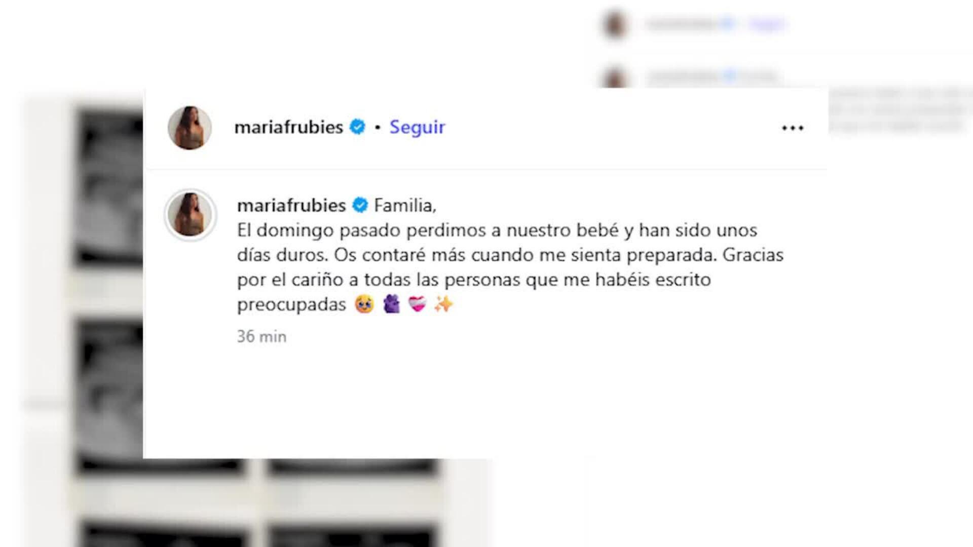 María Fernández-Rubíes pierde el bebé que esperaba