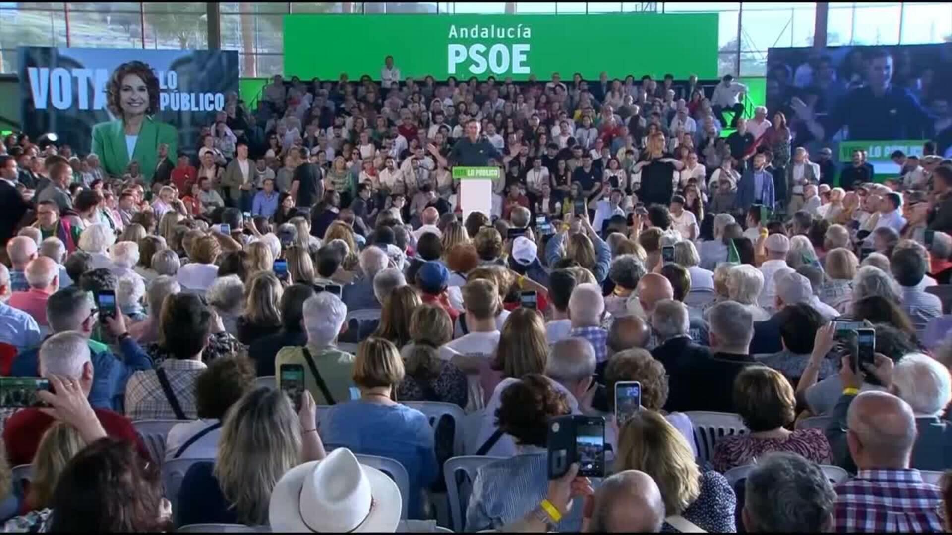 Sánchez llama a unir fuerzas el 17M a favor de PSOE-A y avisa: "Hay partido y lo vamos a ganar"