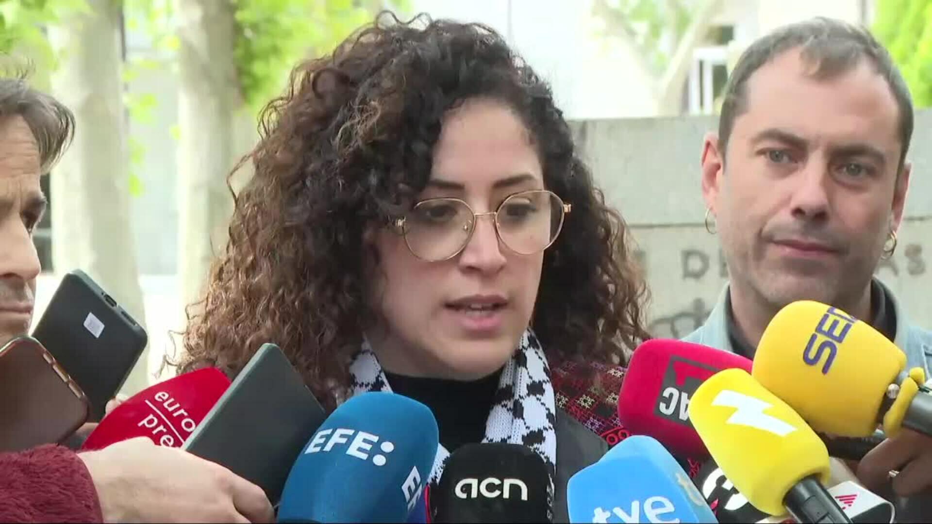 La mujer del activista español-palestino detenido por Israel llama a la movilización