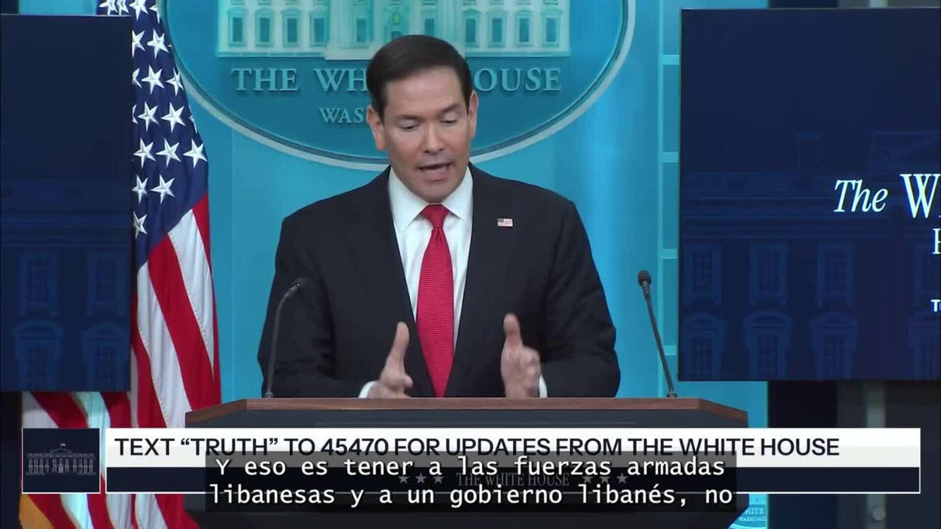 Rubio defiende que un acuerdo de paz entre Líbano e Israel es "inmintemente posible"