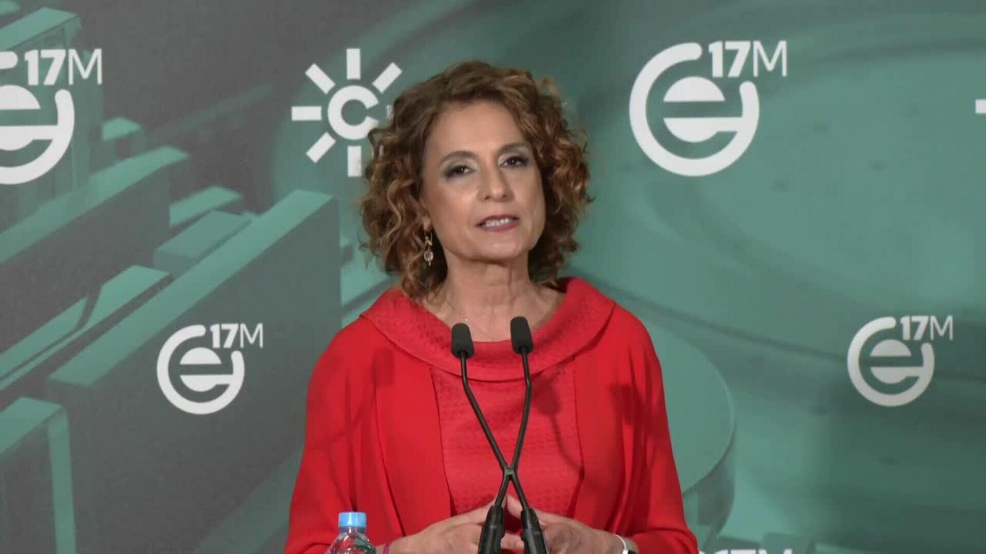 Montero (PSOE-A) sale "muy contenta" del debate en la RTVA para el 17M