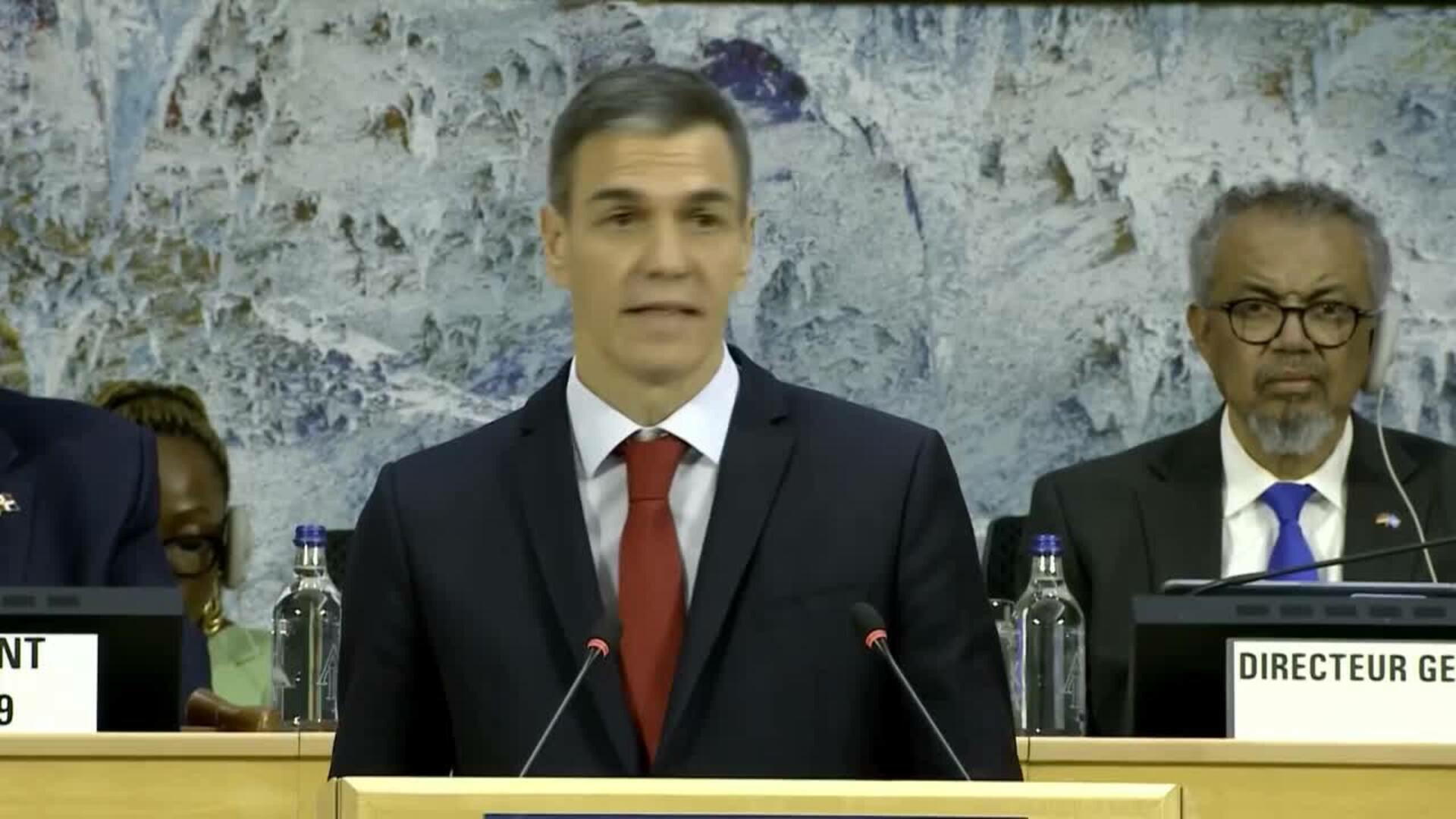 Sánchez pide dar "un impulso definitivo" al Tratado de Pandemias para reforzar la salud global