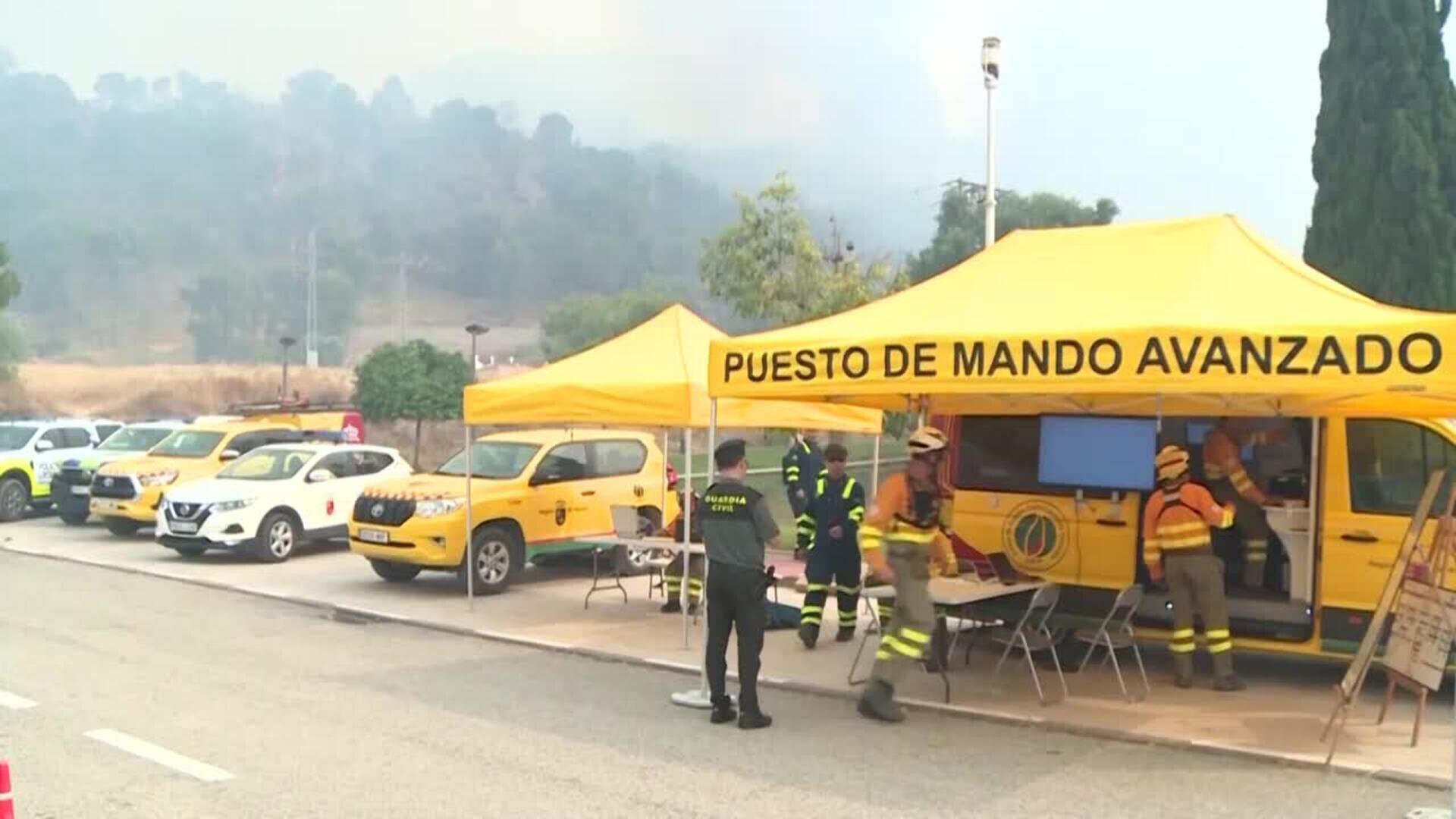 La UME activada por el incendio de Los Garres (Murcia), que obliga a desalojos preventivos
