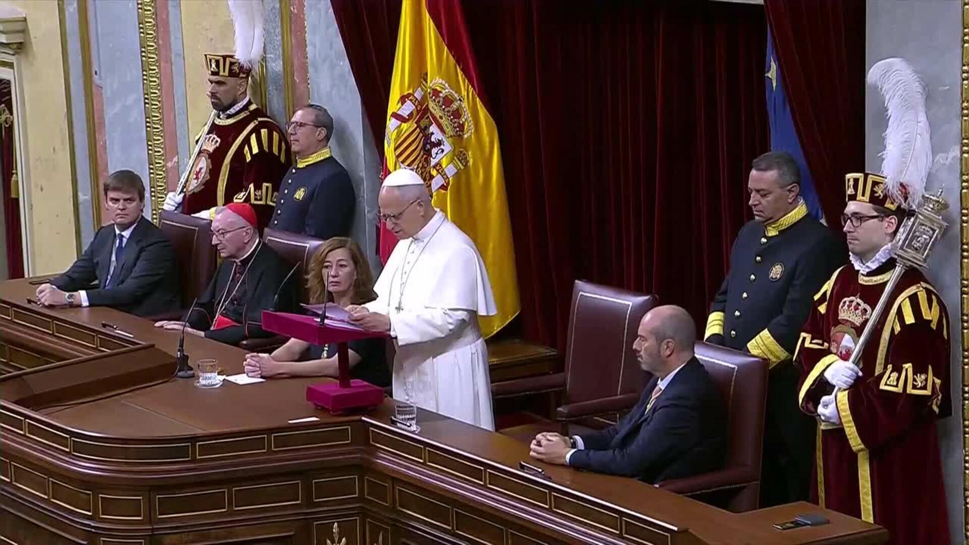 León XIV critica en el Congreso la "descalificación permanente del adversario"