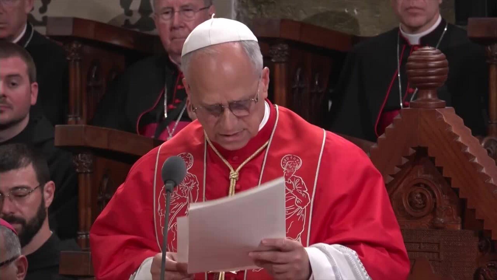 León XIV insta en Montserrat a renunciar a "palabras hirientes y calumnias"