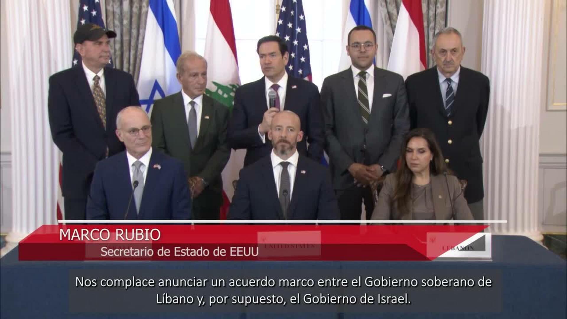 Líbano e Israel firman en Washington un acuerdo marco para sentar las bases de la "paz"