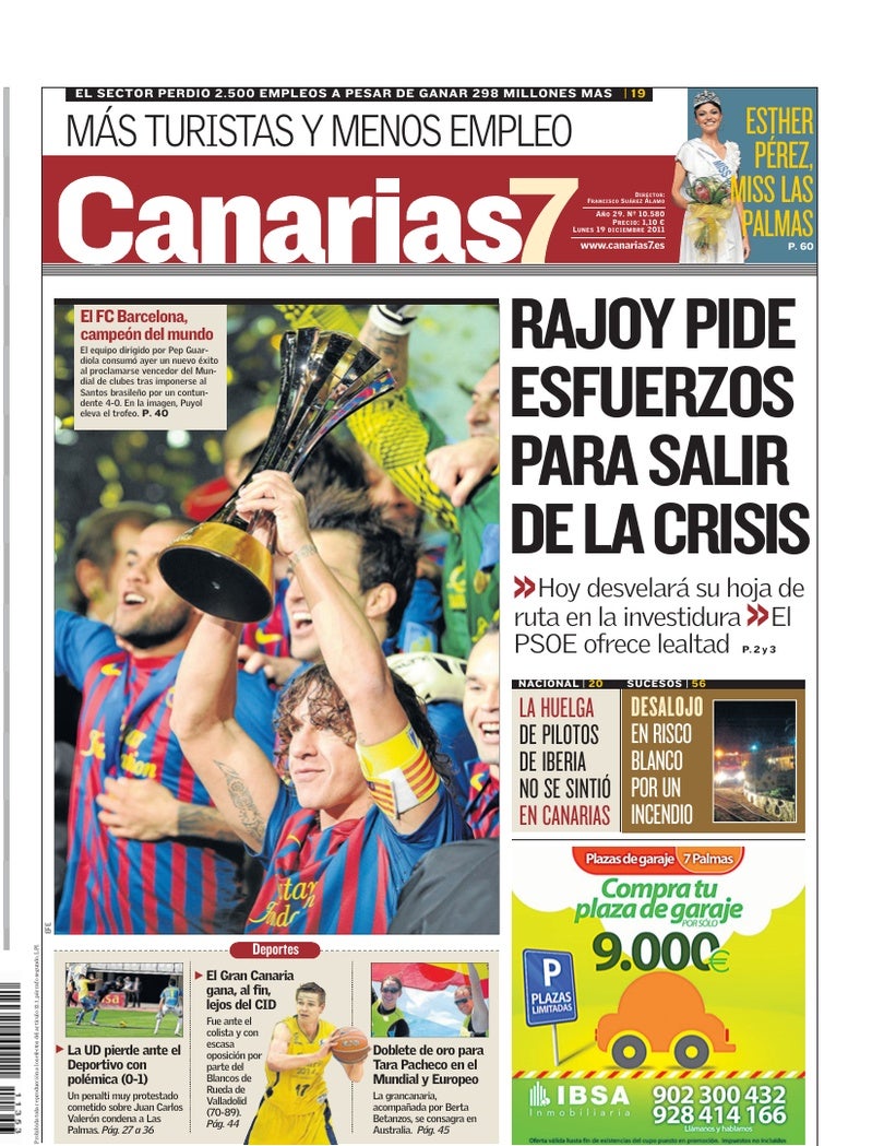 Portada Canarias7 19-12-2011