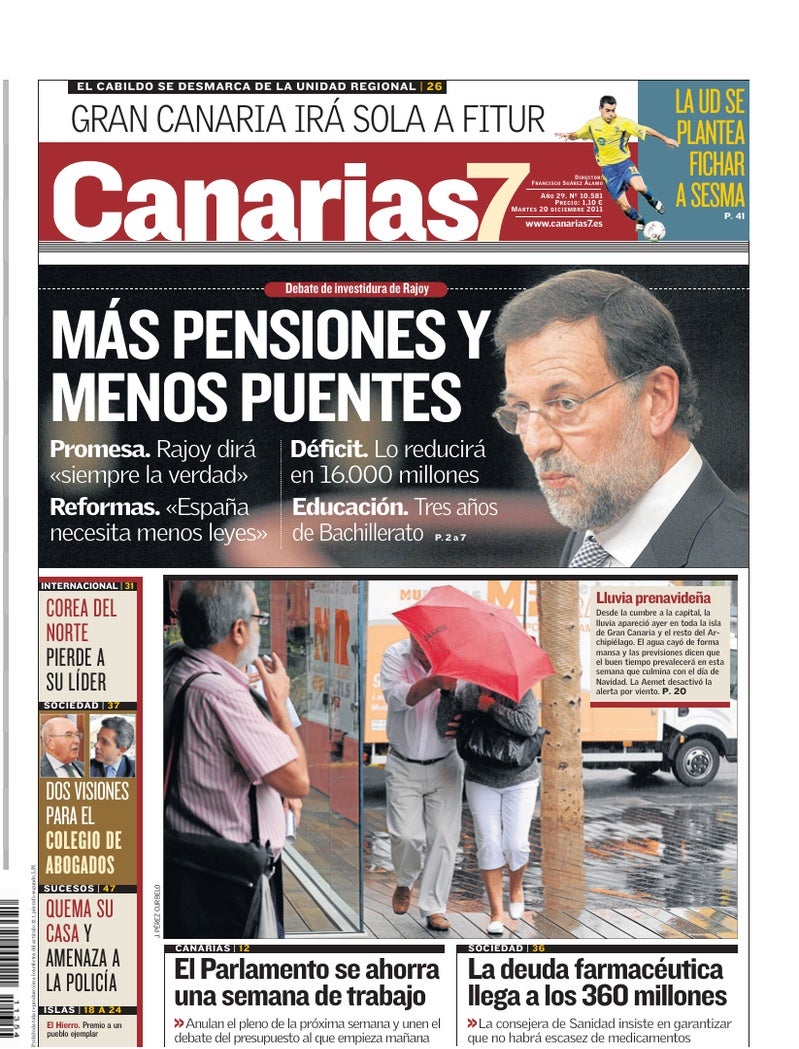 Portada Canarias7 20-12-2011