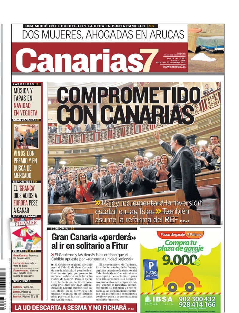 Portada Canarias7 21-12-2011