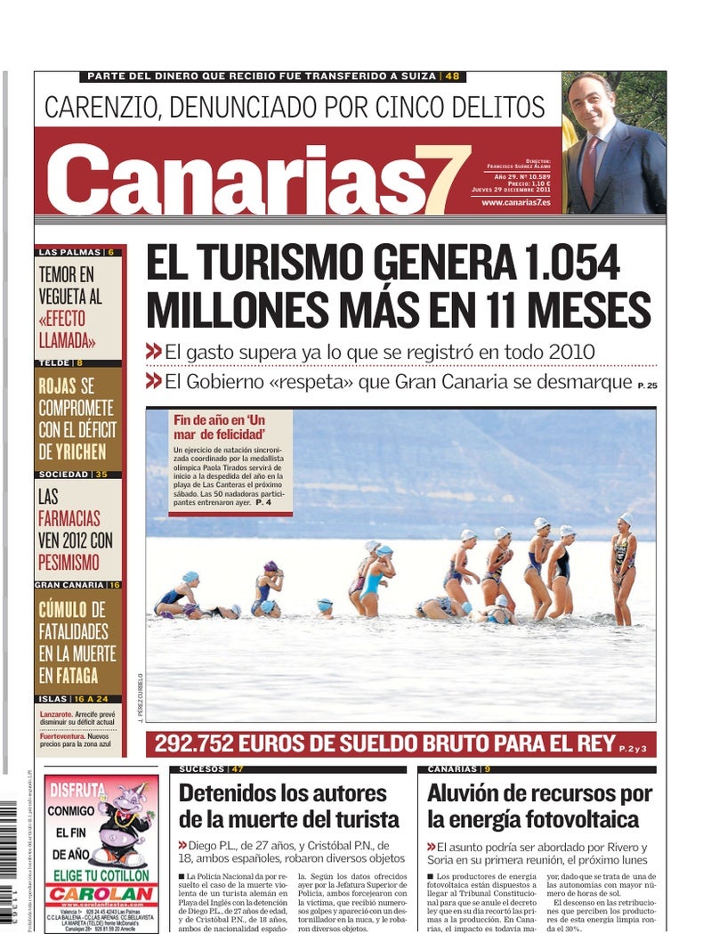 Portada Canarias7 29-12-2011