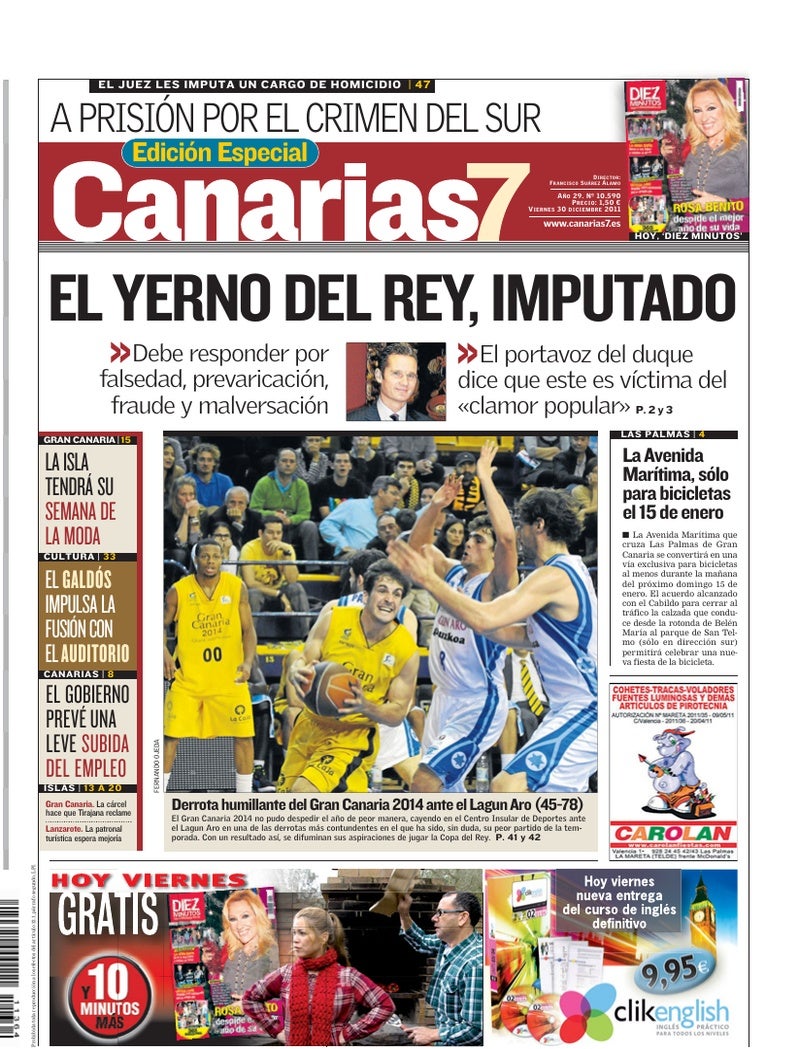 Portada Canarias7 30-12-2011