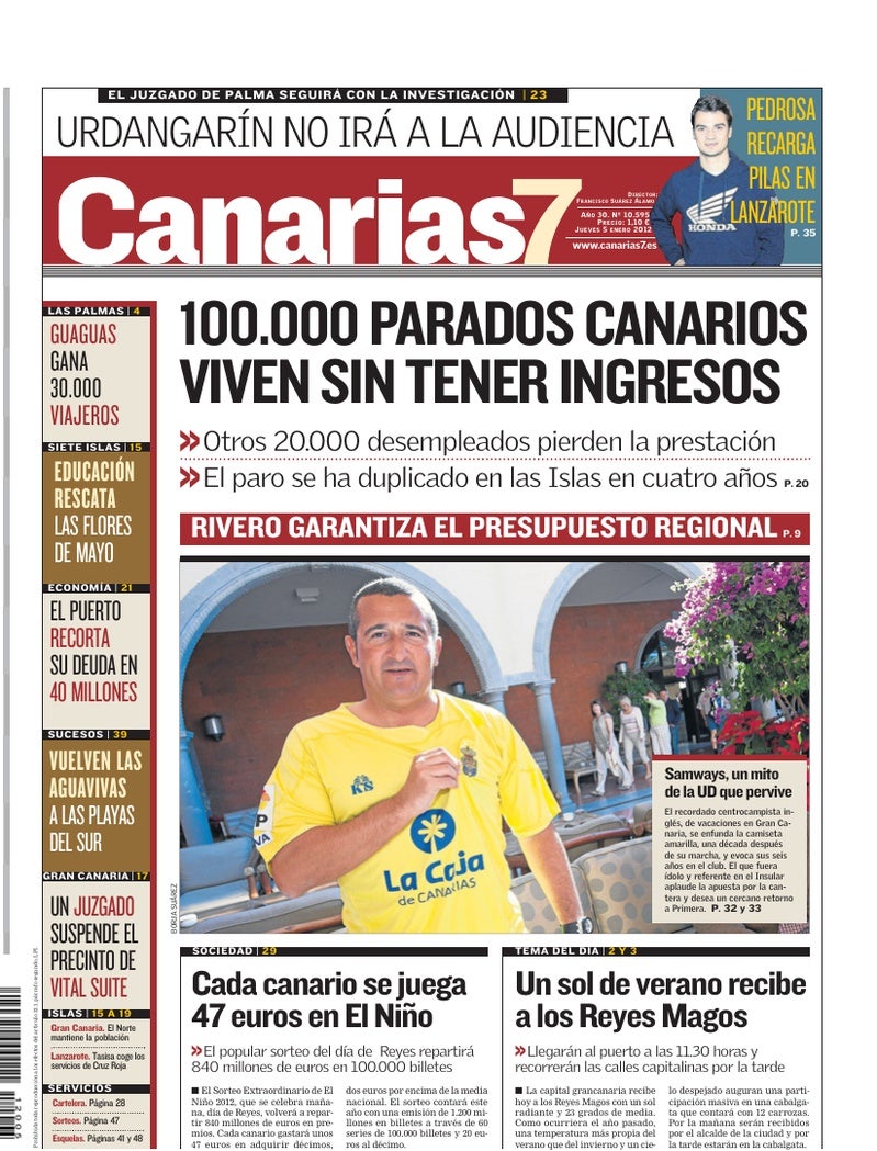 Portada Canarias7 05-01-2012