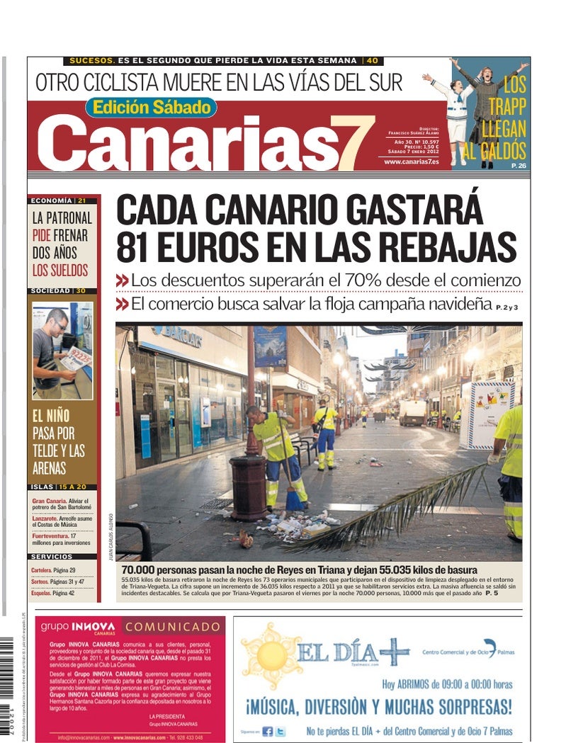 Portada Canarias7 07-01-2012