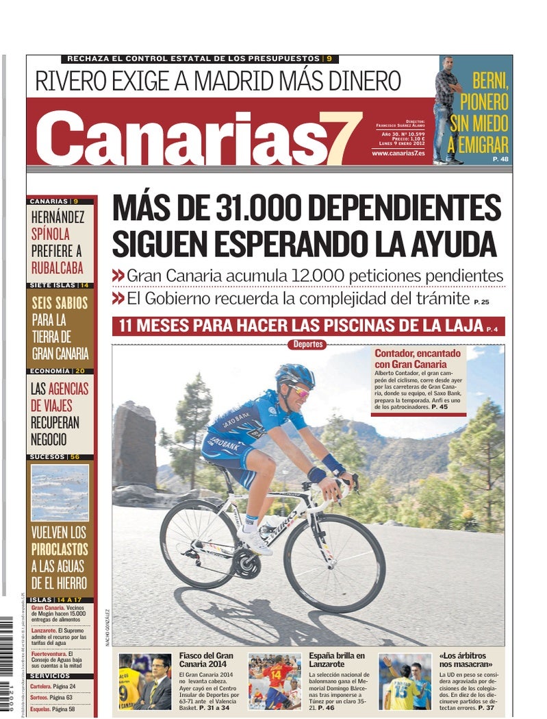 Portada Canarias7 09-01-2012