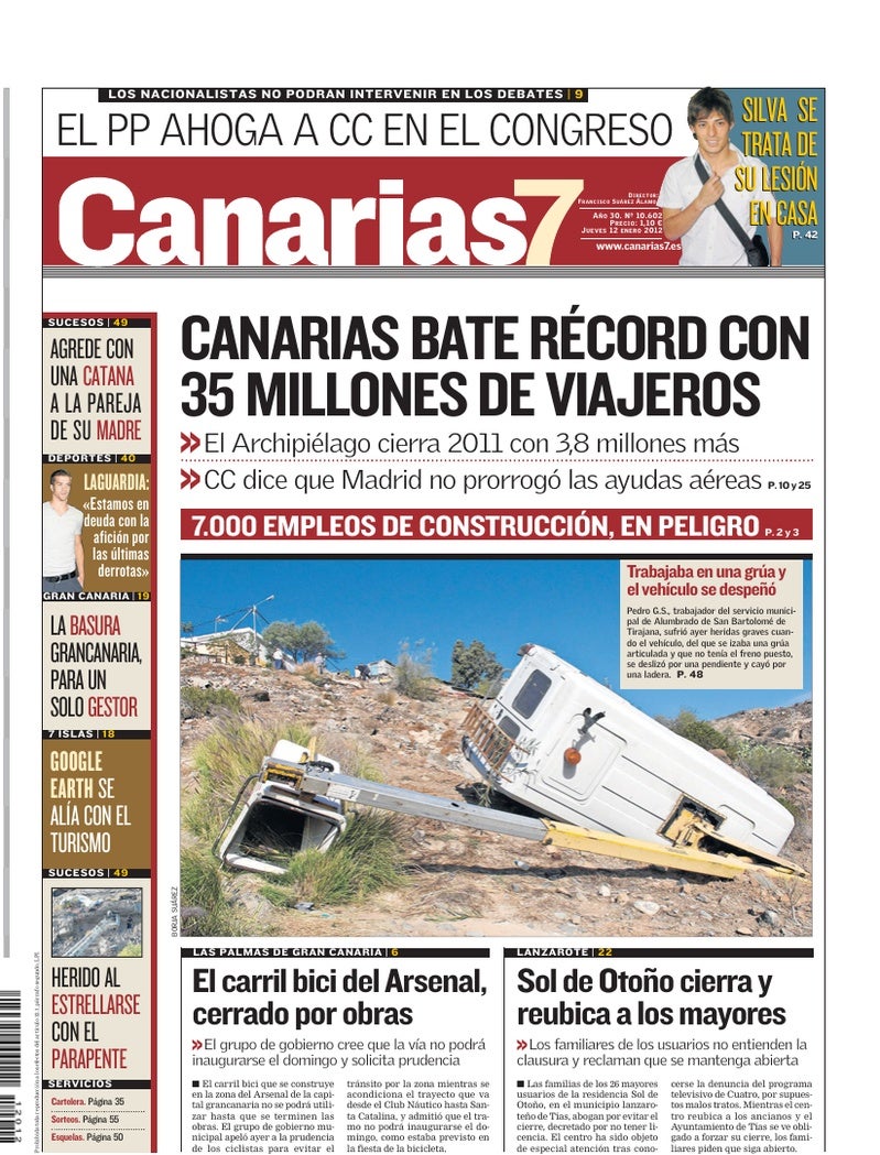 Portada Canarias7 12-01-2012