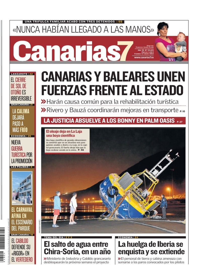 Portada Canarias7 13-01-2012