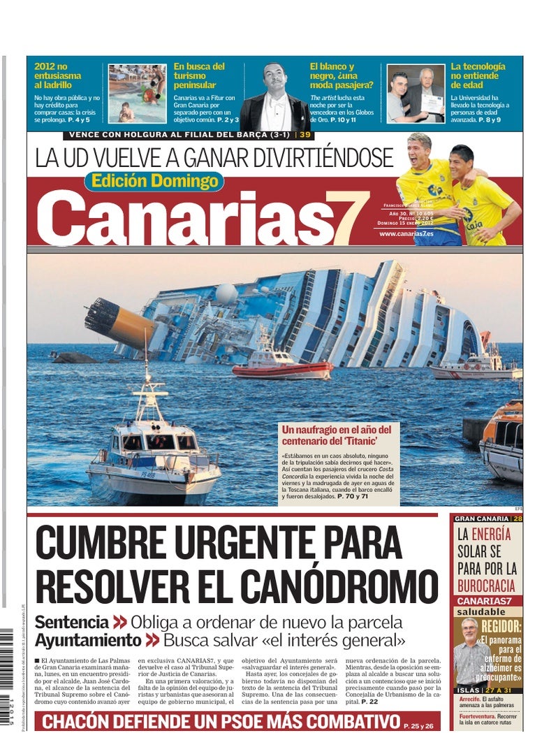 Portada Canarias7 15-01-2012