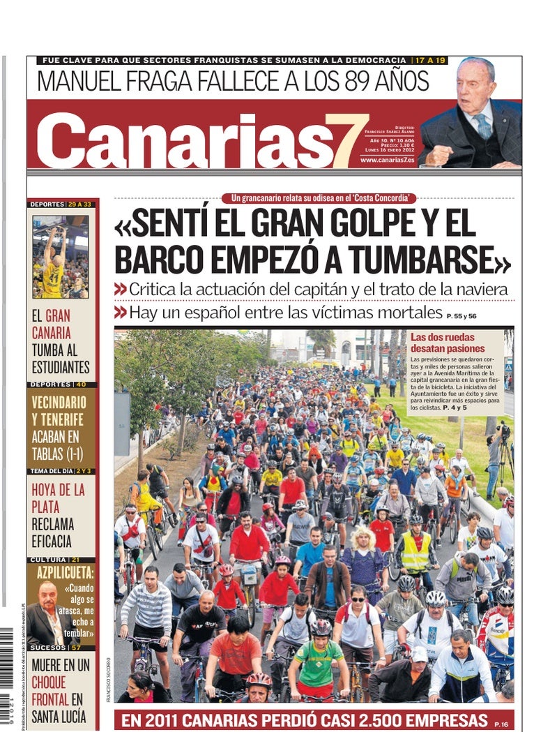 Portada Canarias7 16-01-2012