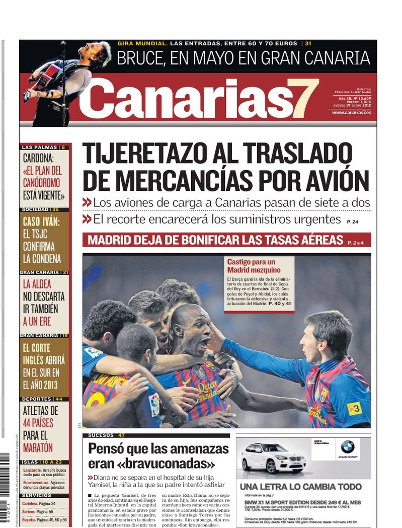 Portada Canarias7 19-01-2012