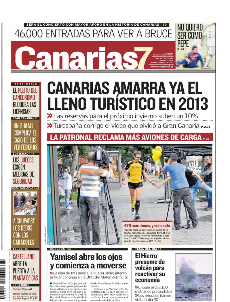Portada Canarias7 20-01-2012