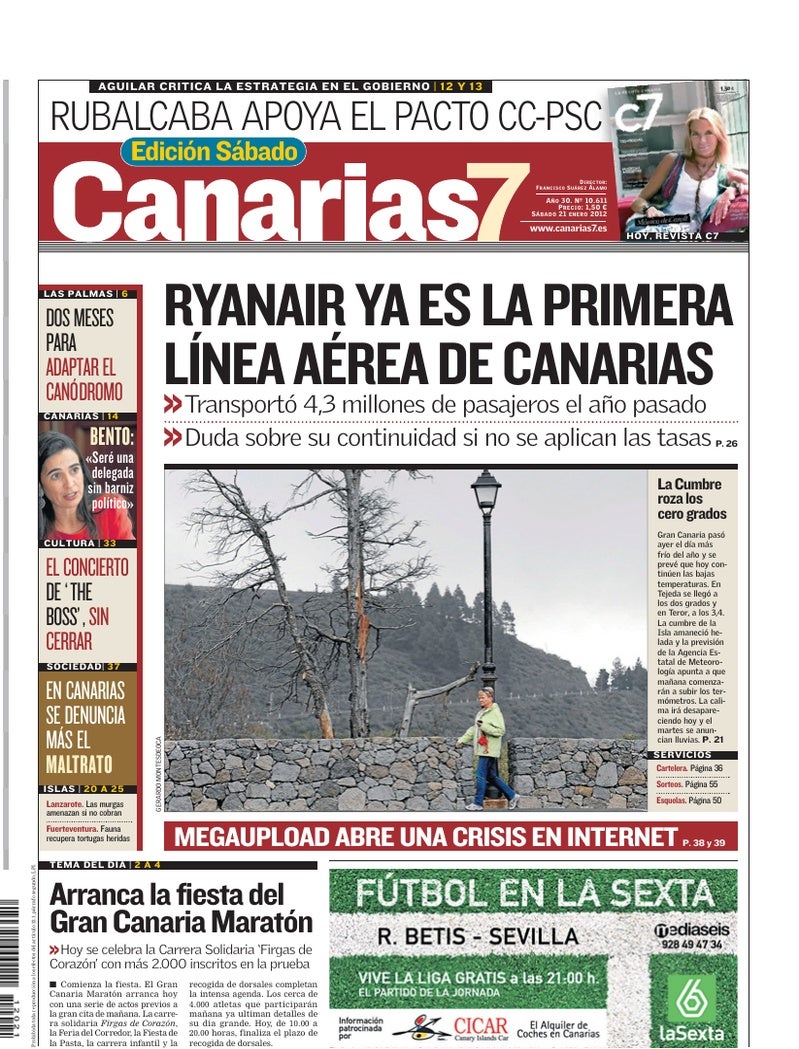 Portada Canarias7 21-01-2012