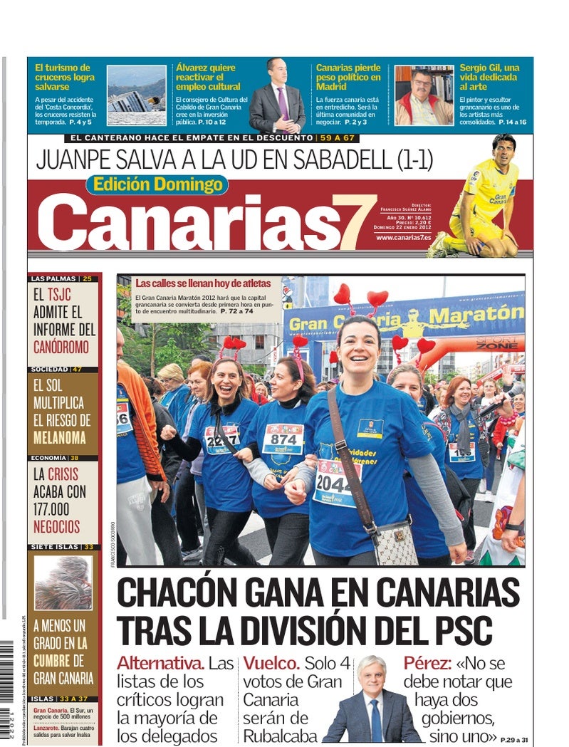 Portada Canarias7 22-01-2012