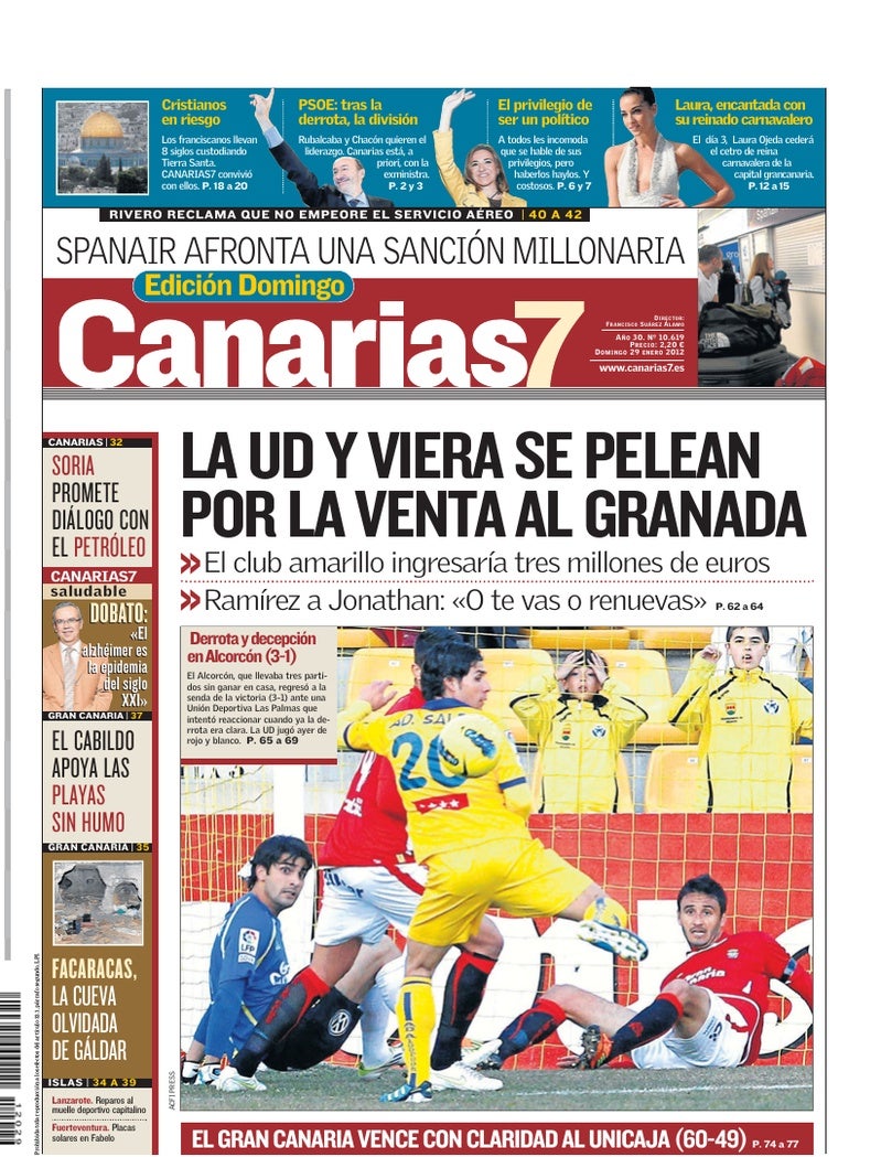 Portada Canarias7 29-01-2012