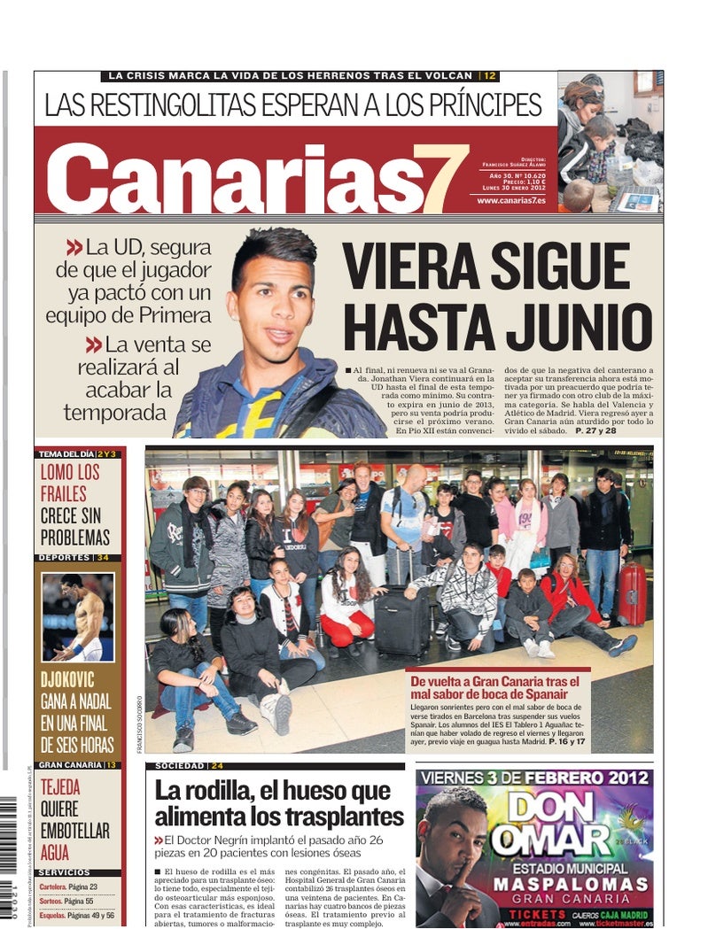 Portada Canarias7 30-01-2012