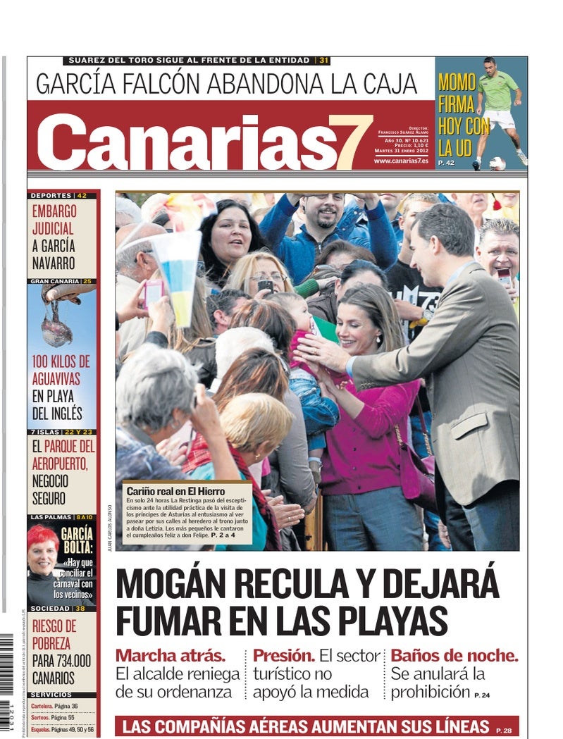 Portada Canarias7 31-01-2012