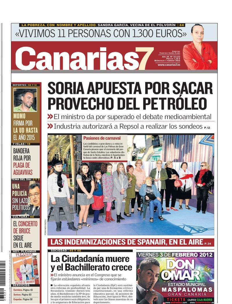 Portada Canarias7 01-02-2012