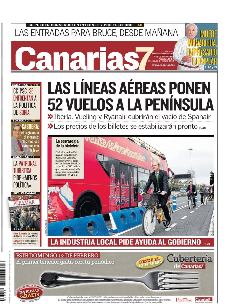 Portada Canarias7 08-02-2012
