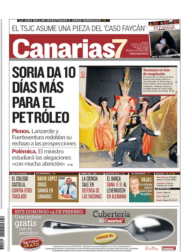 Portada Canarias7 15-02-2012