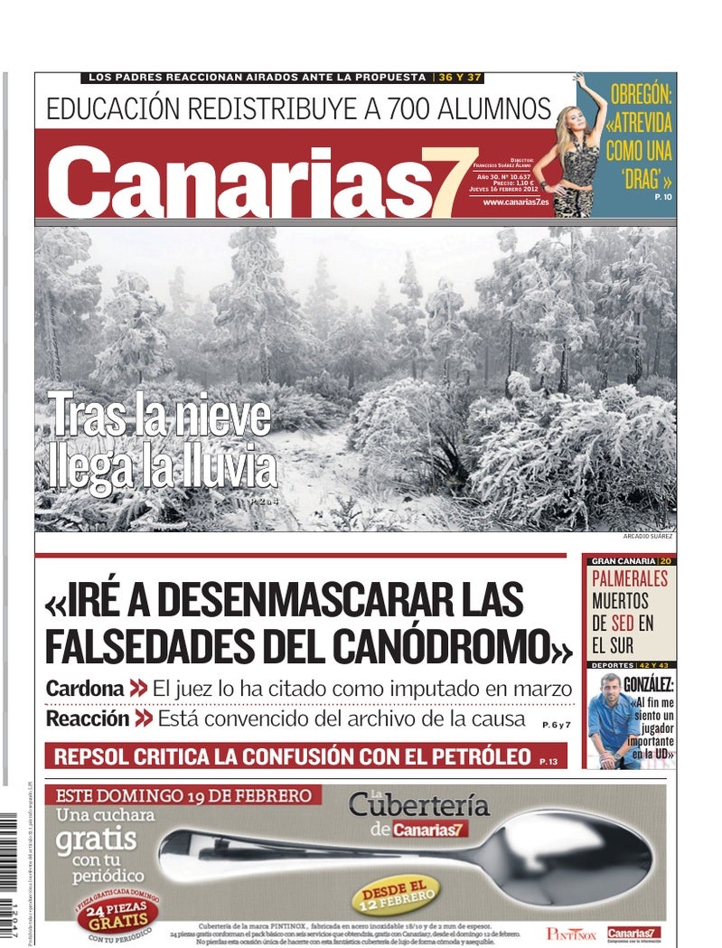 Portada Canarias7 16-02-2012