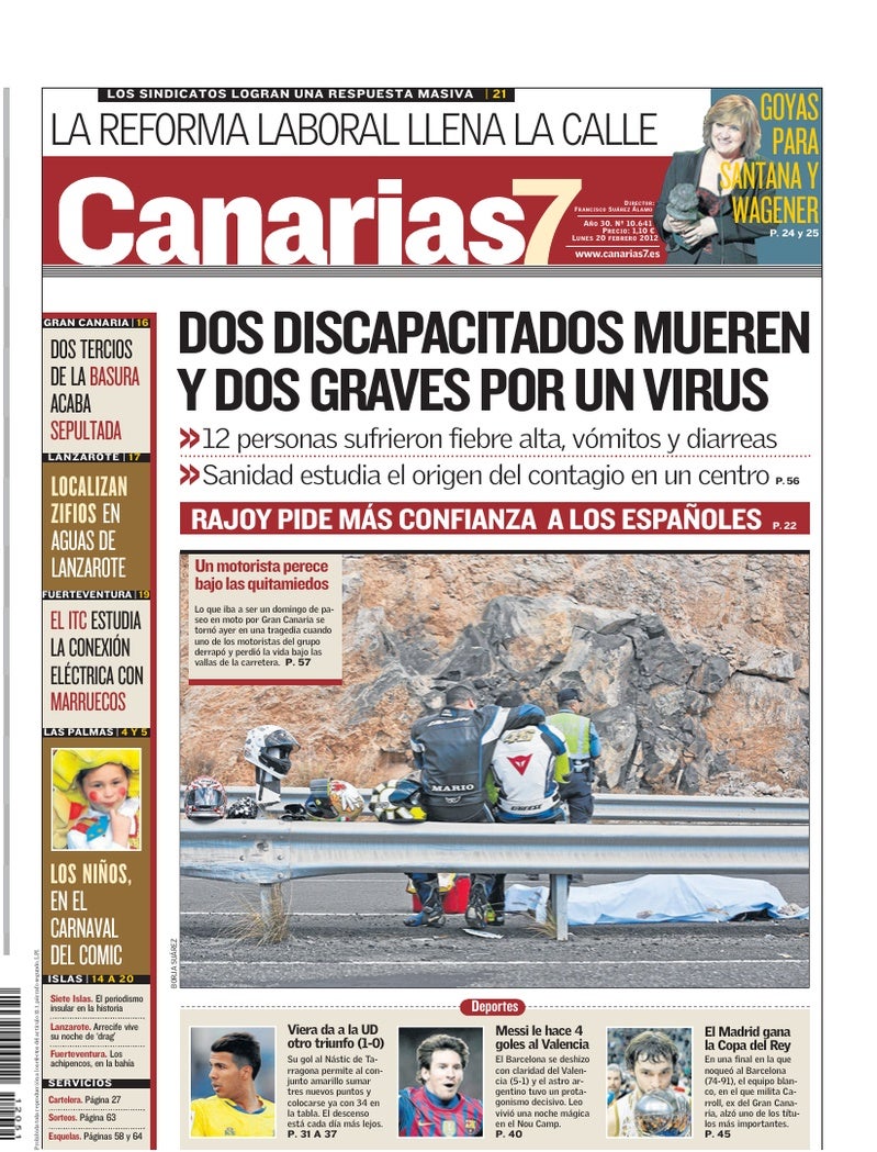 Portada Canarias7 20-02-2012