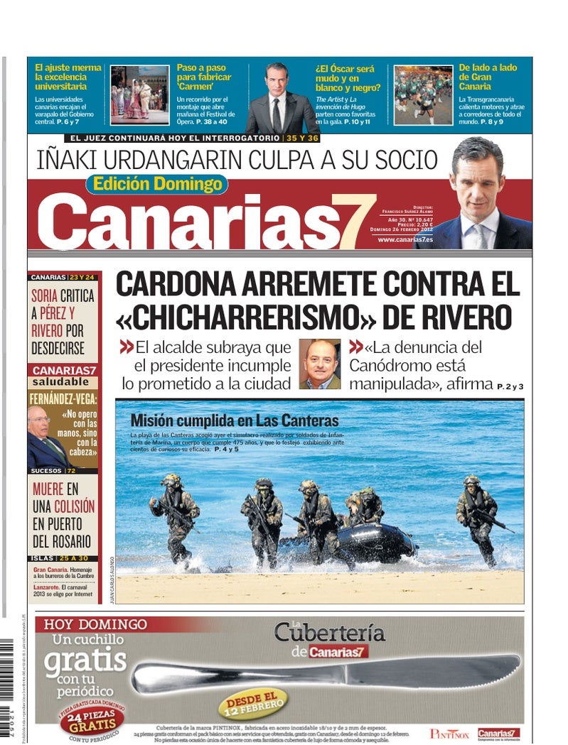 Portada Canarias7 26-02-2012