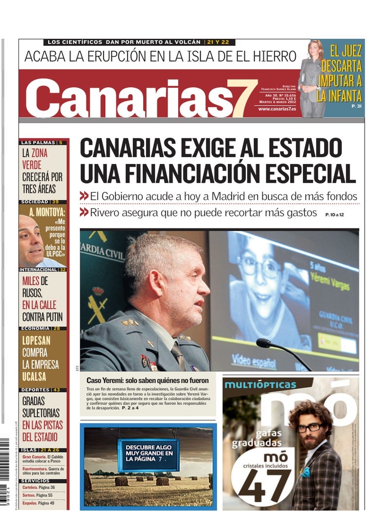 Portada Canarias7 06-03-2012