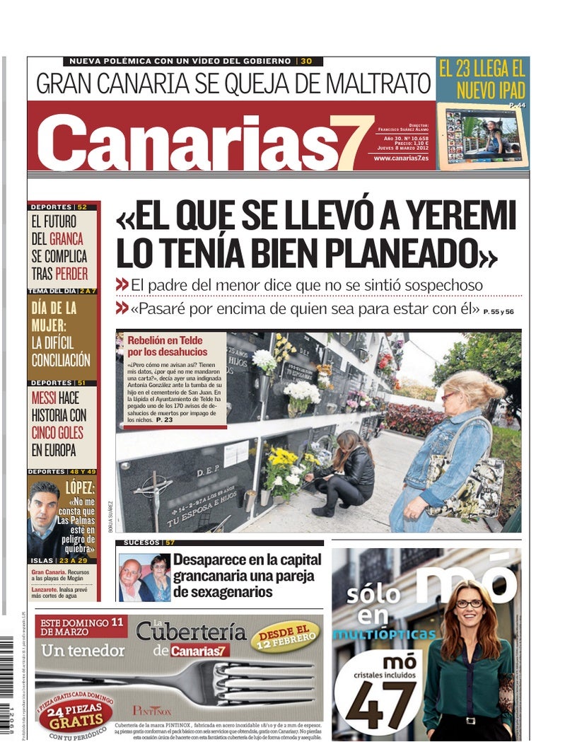 Portada Canarias7 08-03-2012