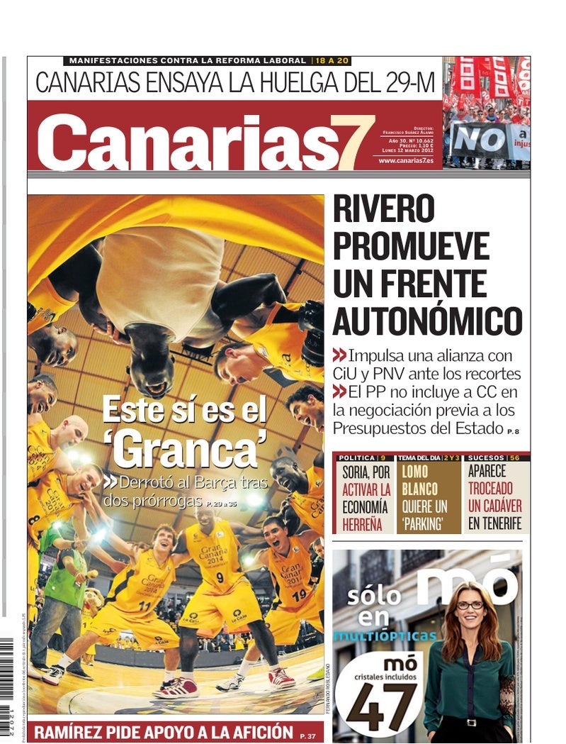 Portada Canarias7 12-03-2012