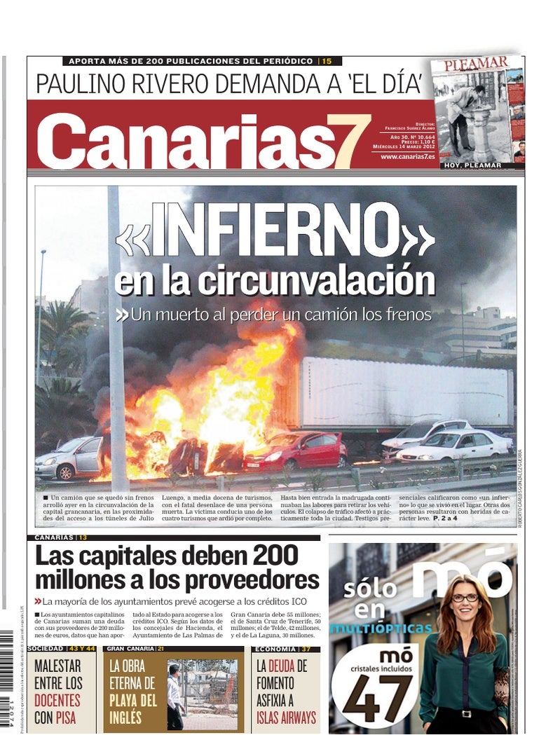 Portada Canarias7 14-03-2012