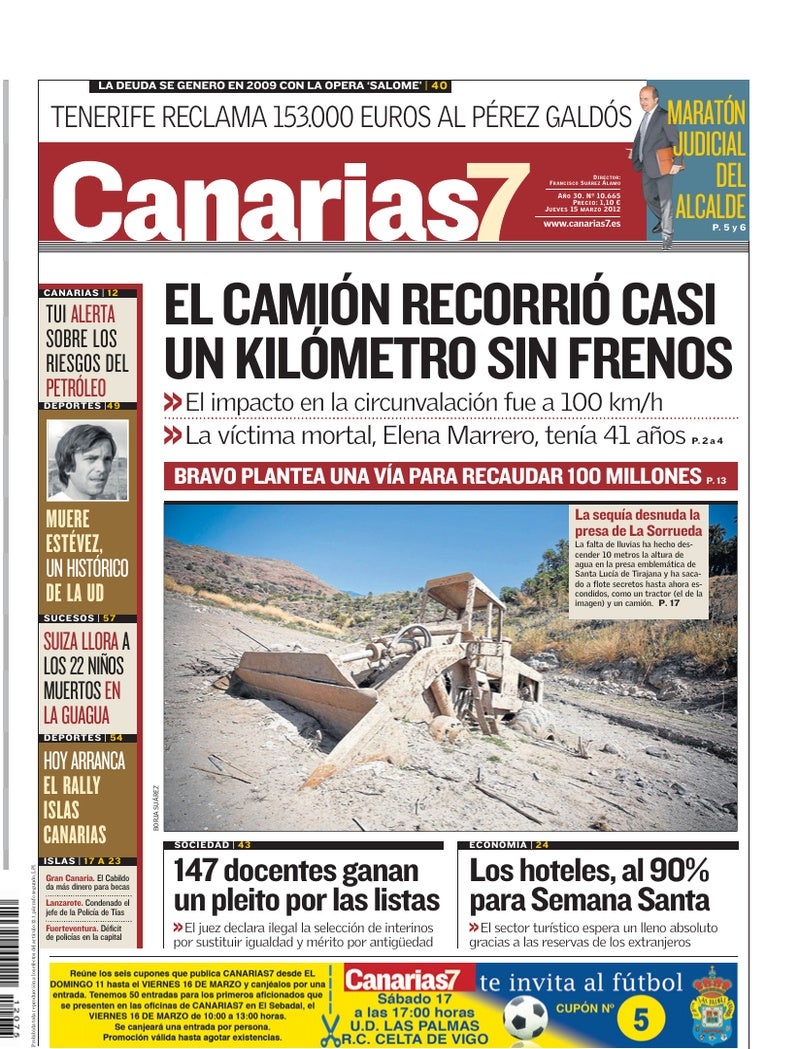 Portada Canarias7 15-03-2012