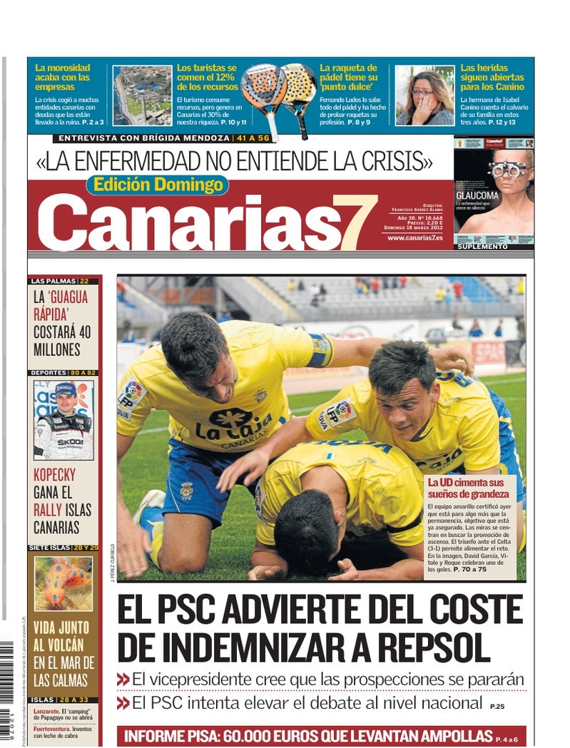 Portada Canarias7 18-03-2012