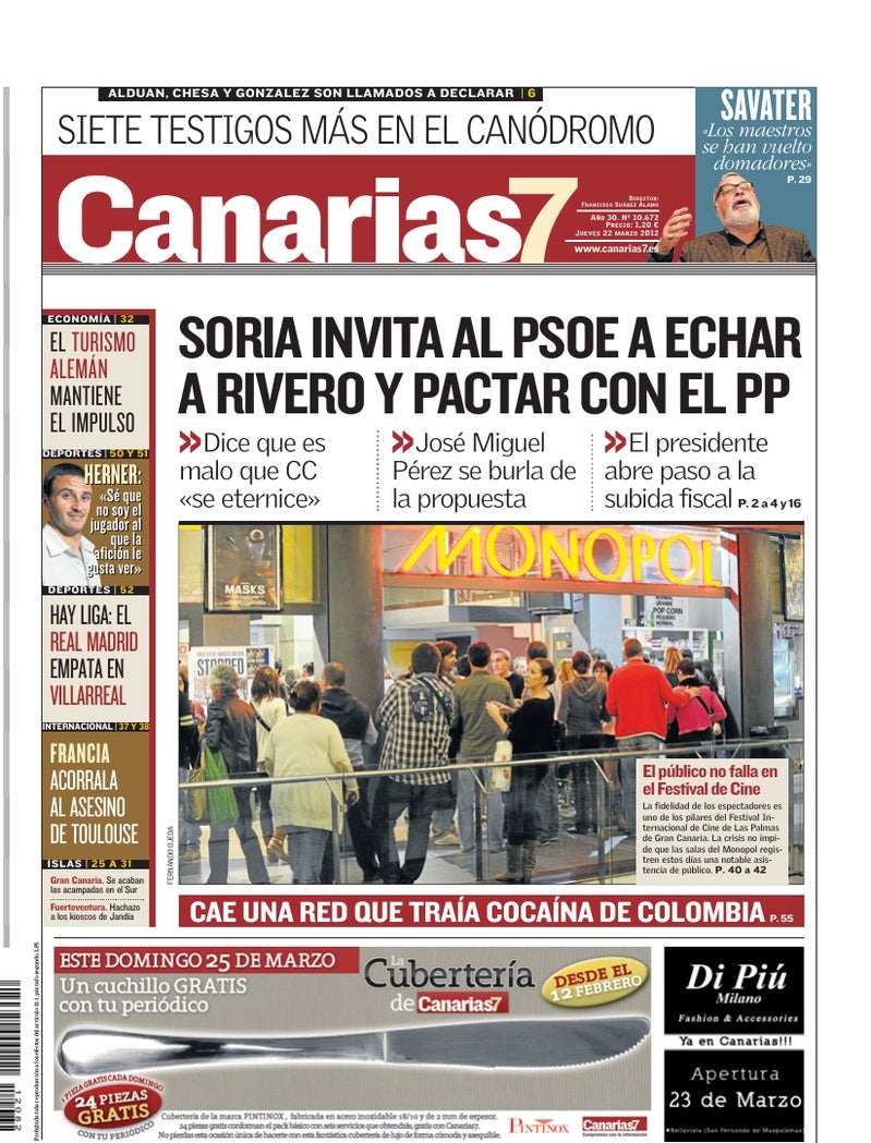 Portada Canarias7 22-03-2012