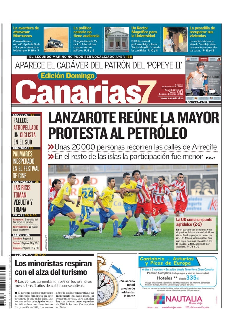 Portada Canarias7 25-03-2012